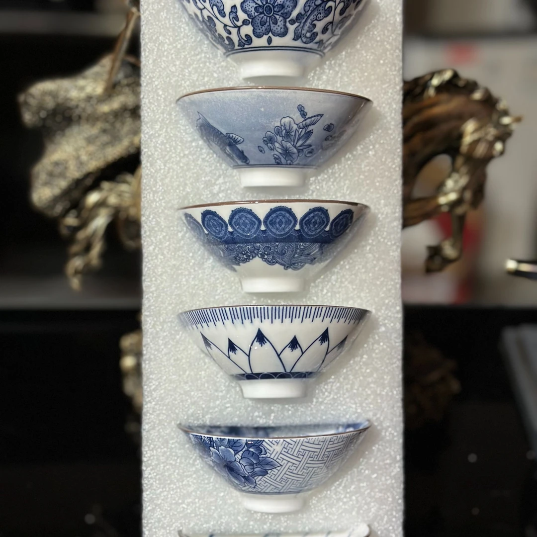 釉下青花斗笠主人杯--106