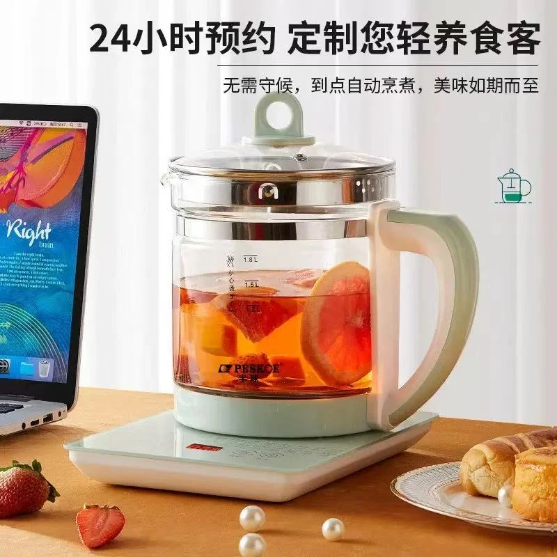 新款大容量加厚高硼硅玻璃大容量养生壶发热盘多功能烧水壶1