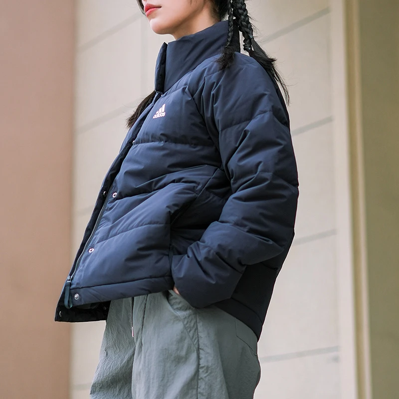 【户外穿搭】阿迪达斯短款立领羽绒服女冬季新款外套夹克服HG8696