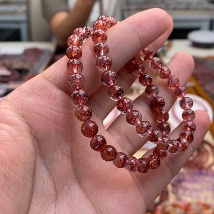 未镶嵌水晶手串浓矿金草莓 多样性发一