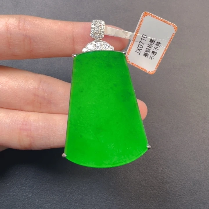 翡翠银S925镶嵌吊坠(不含链)