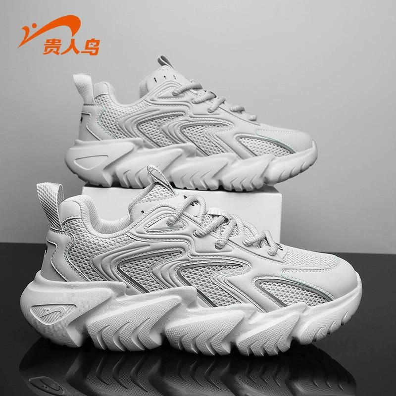 贵人鸟男鞋2025新款夏季透气网面运动鞋子男情侣复古厚底老爹鞋男