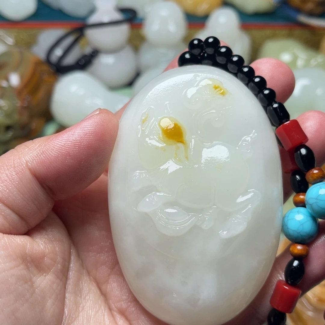 石材天然方解石手把件不退换