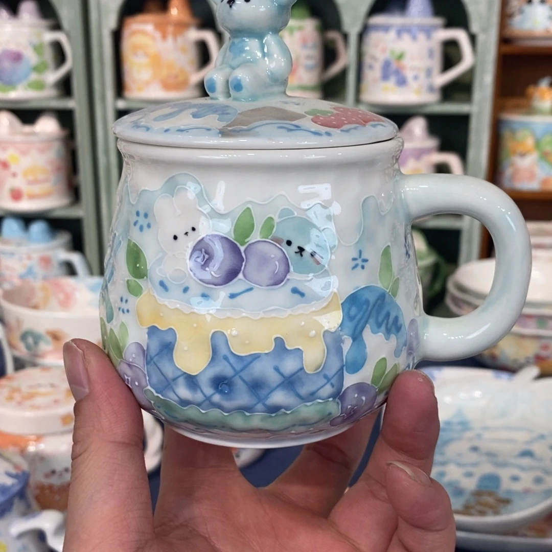 瓷片小熊马克杯微瑕