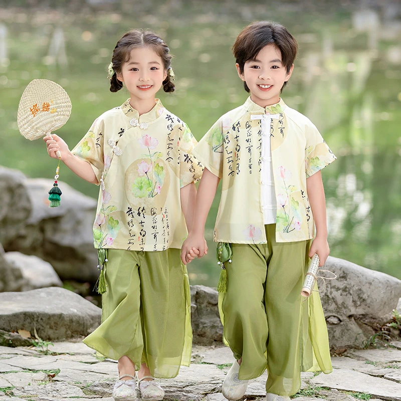汉服男童夏季中国风帅气套装2025新款儿童古装幼儿园六一演出服潮