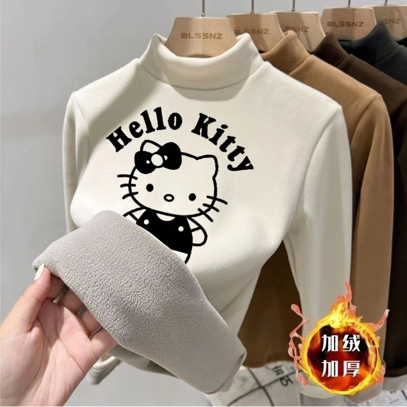 奥粒绒长袖t恤女童秋冬装儿童加绒加厚上衣服宝宝半高领打底衫ins