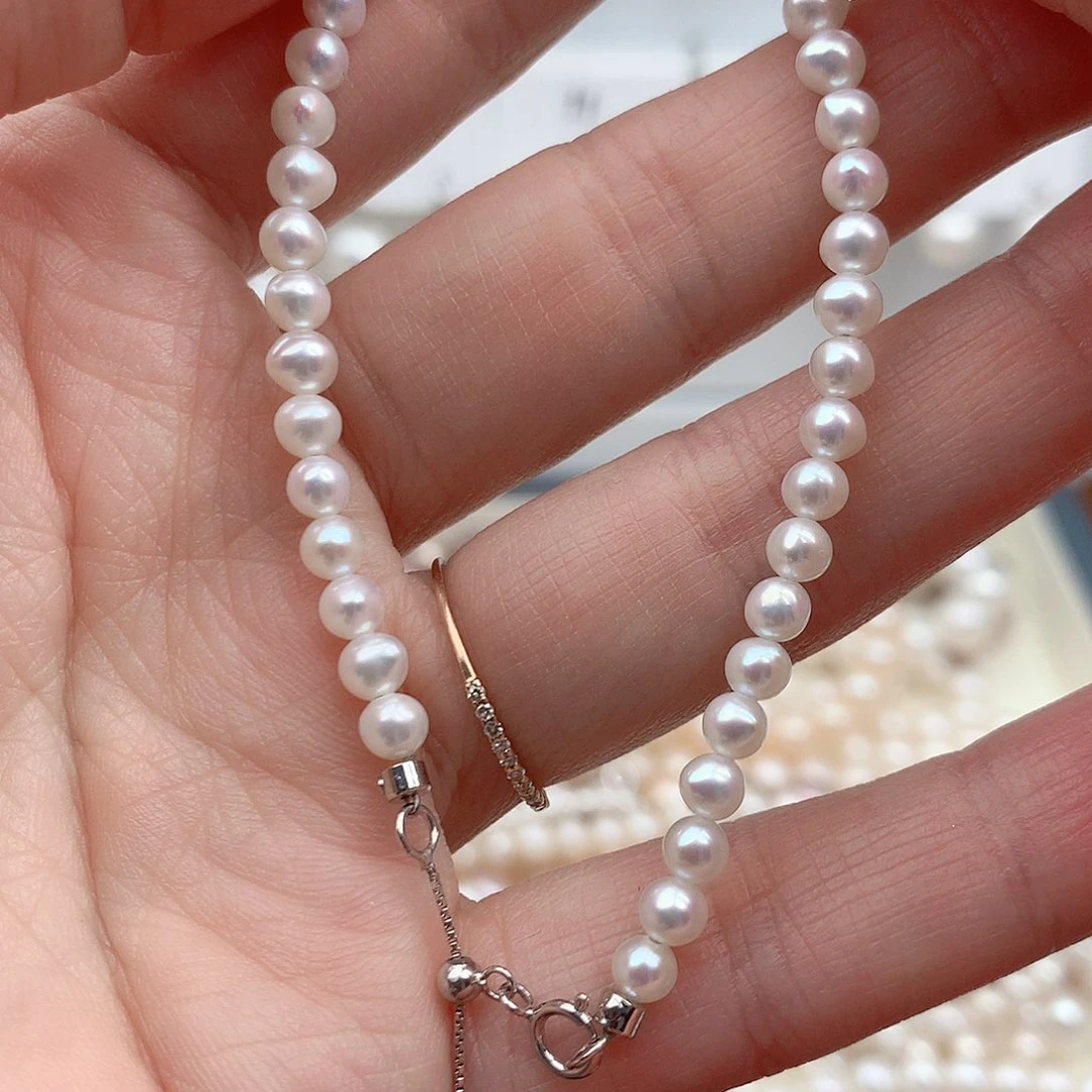 淡水珍珠耳饰银S925镶嵌