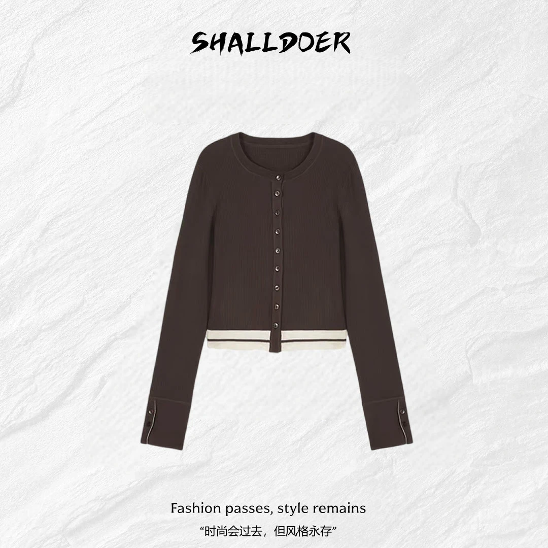 修身时尚短款毛针织衫女2026秋冬百搭显瘦开衫气质长袖銮新款上衣