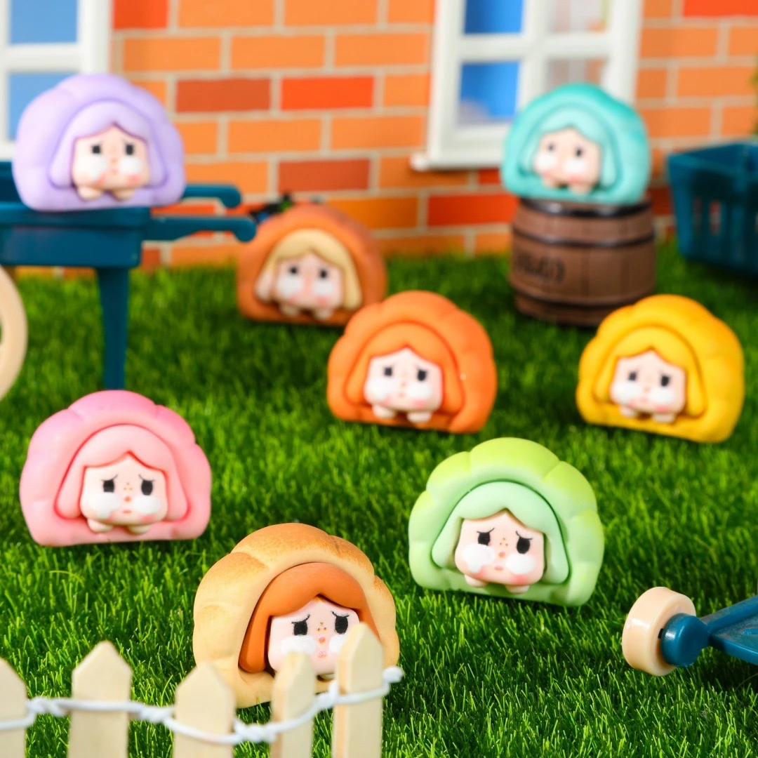 【八个款许愿五个款】卡通实色牛角面包哭娃diy摆件饰品