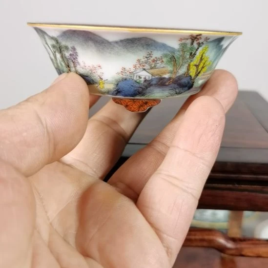 我***钱陶大德堂手工手绘釉盆