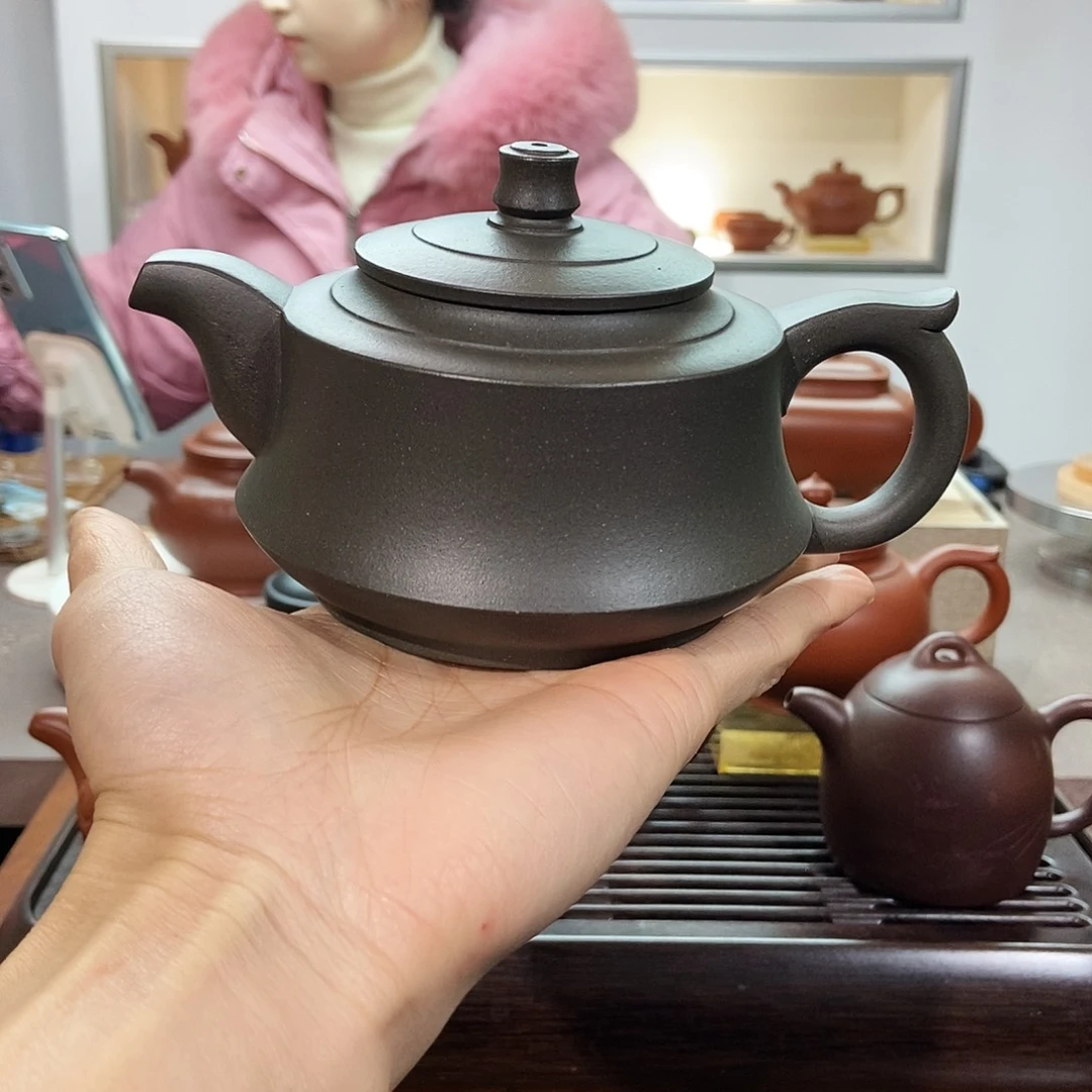 紫砂茶壶微瑕青灰凤鸢320cc
