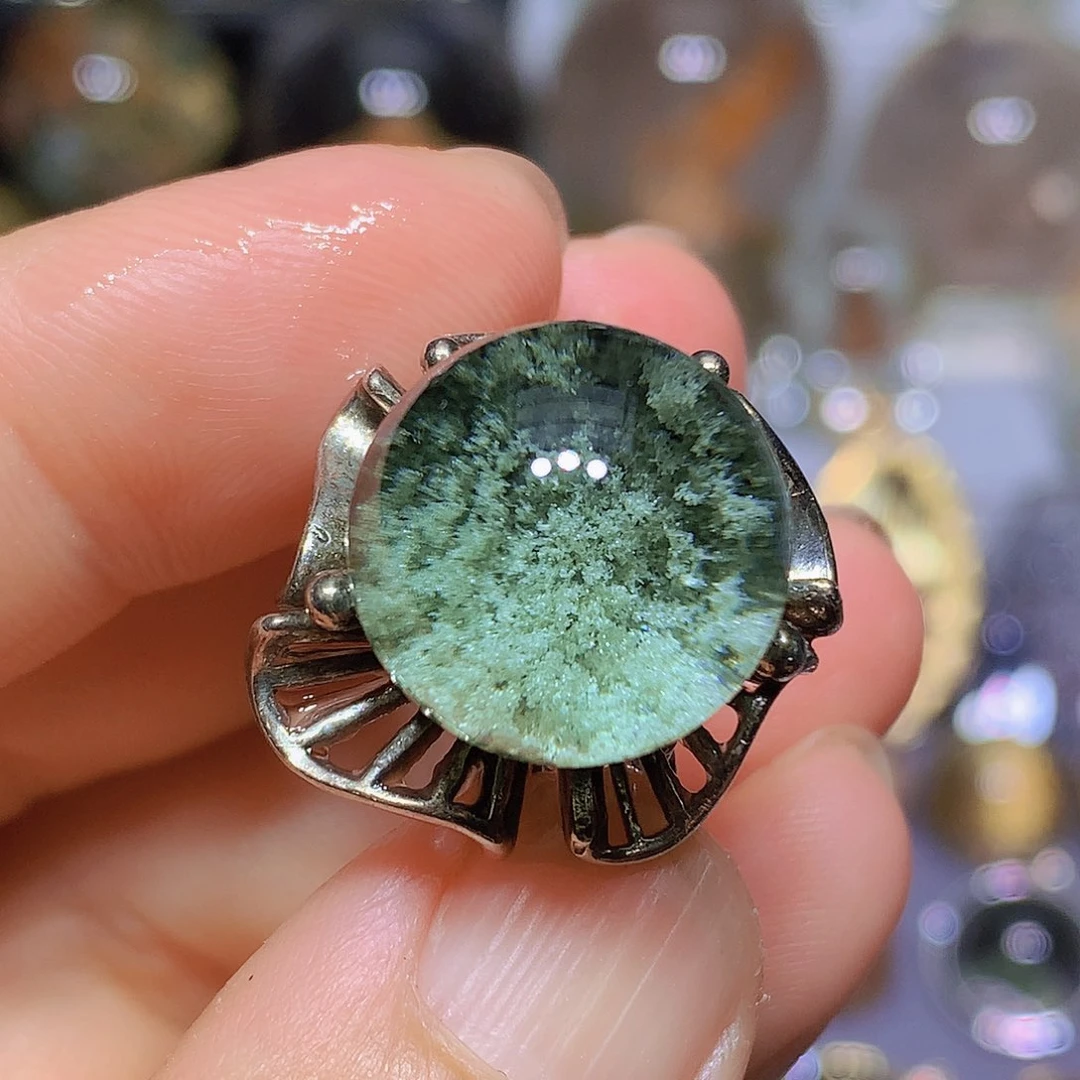 水晶珠宝半成品银S925镶嵌定制款戒指
