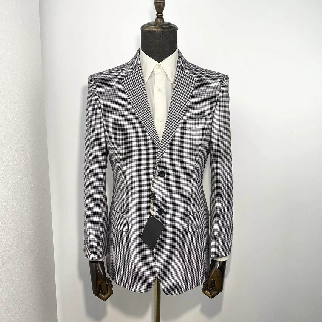 U2555A观家洋服 男士高档千鸟格羊毛西服外套平驳领两扣休闲时尚
