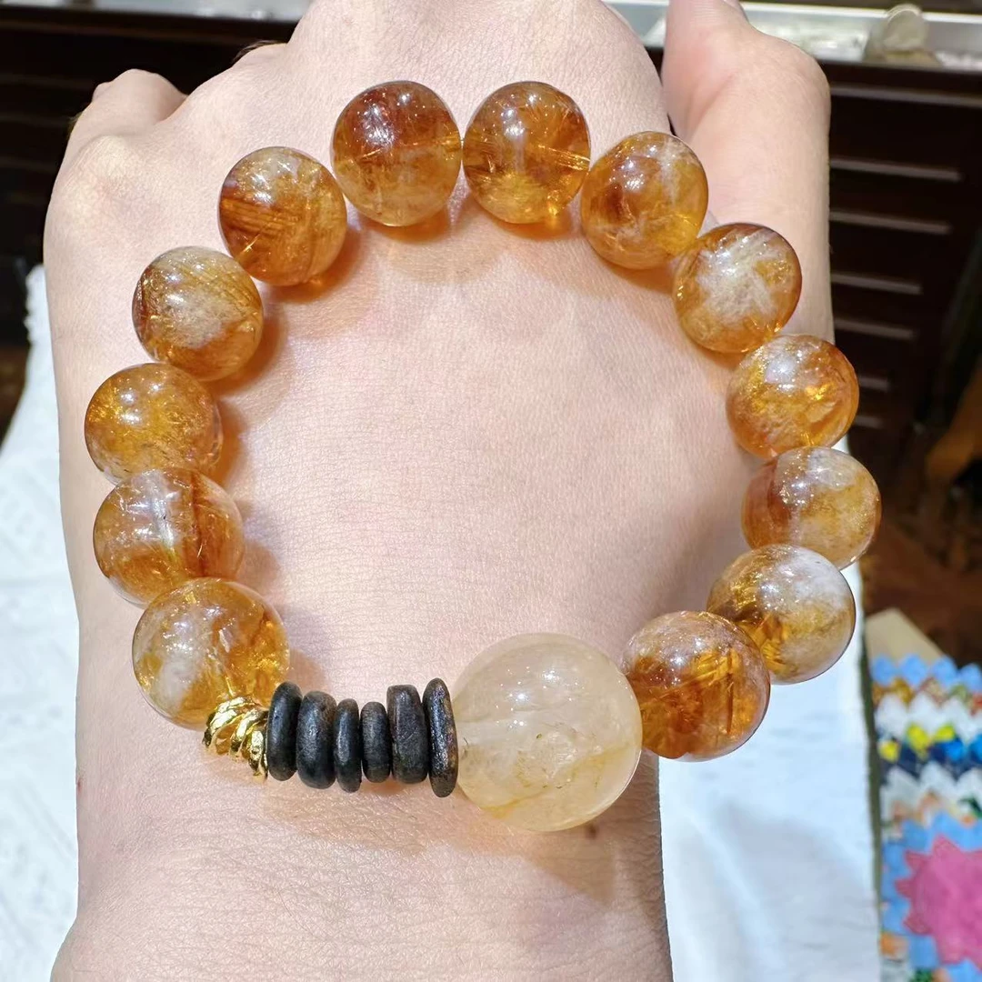黄塔晶➕黄胶花水晶手串（多样性发其一）