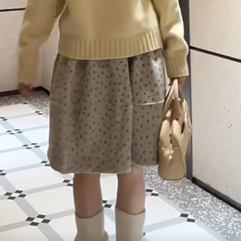 显瘦松紧带碎花半身裙高腰提花A字裙小个子显瘦气质高级感伞裙