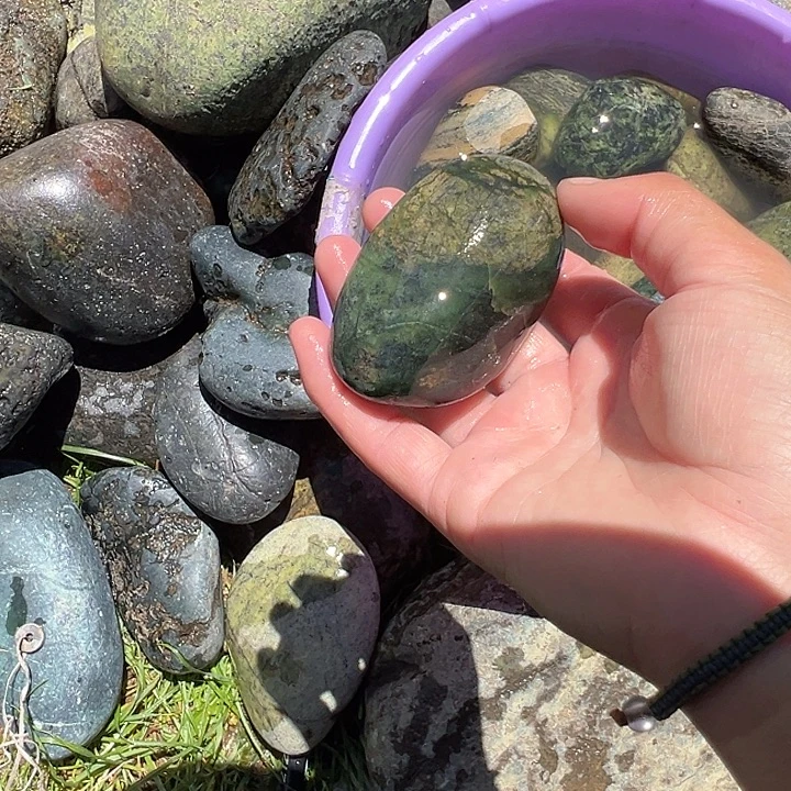 星***卡东陵石手镯合金藏玉