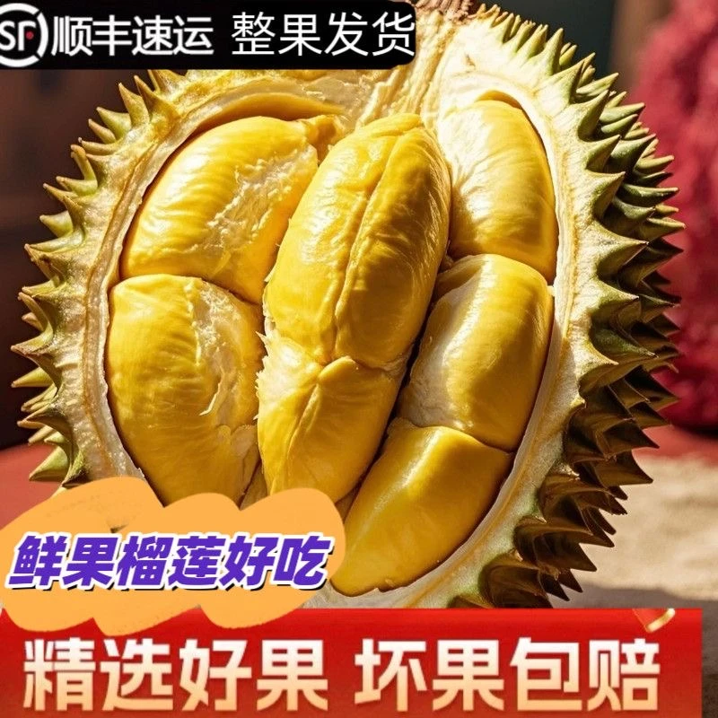 【一物一拍】【顺丰48小时达 全国】泰国进口金枕榴莲鲜果整颗带壳