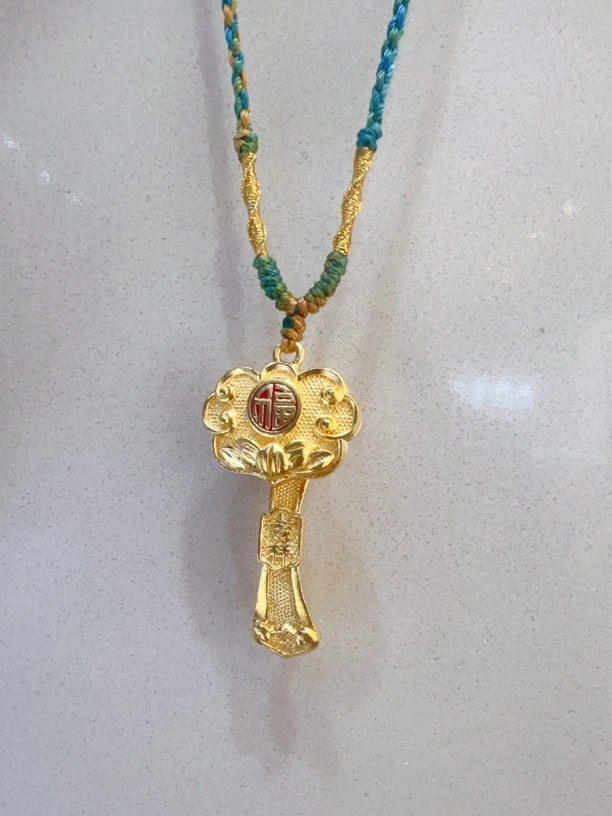 合金吊坠 镀金珐琅彩如意吊坠