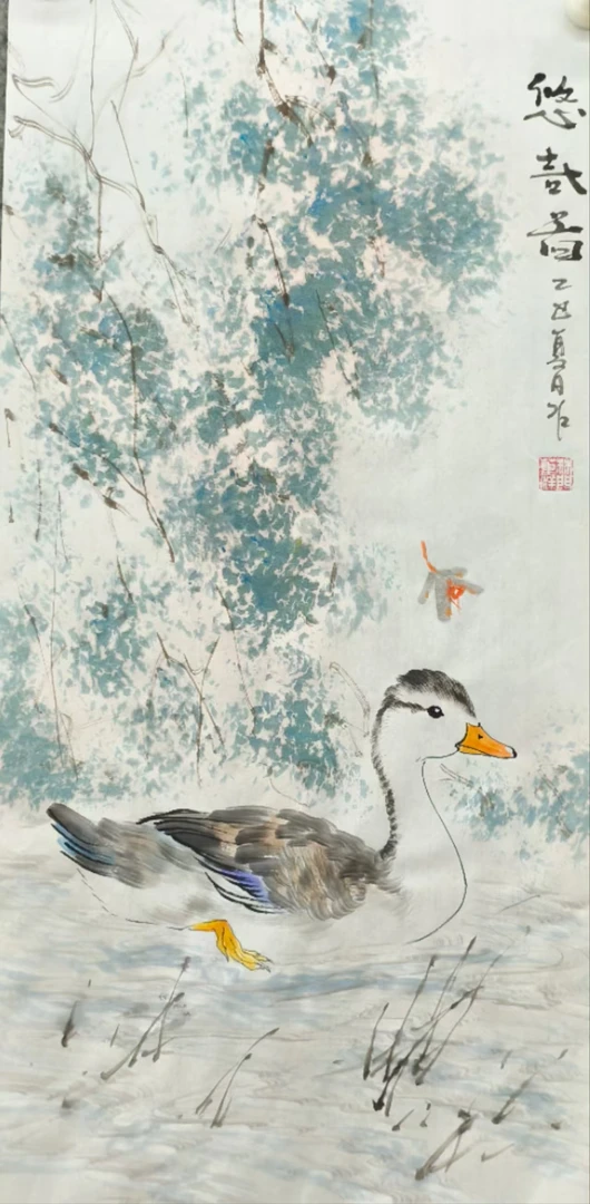 成品——悠哉小鸭，34*68
