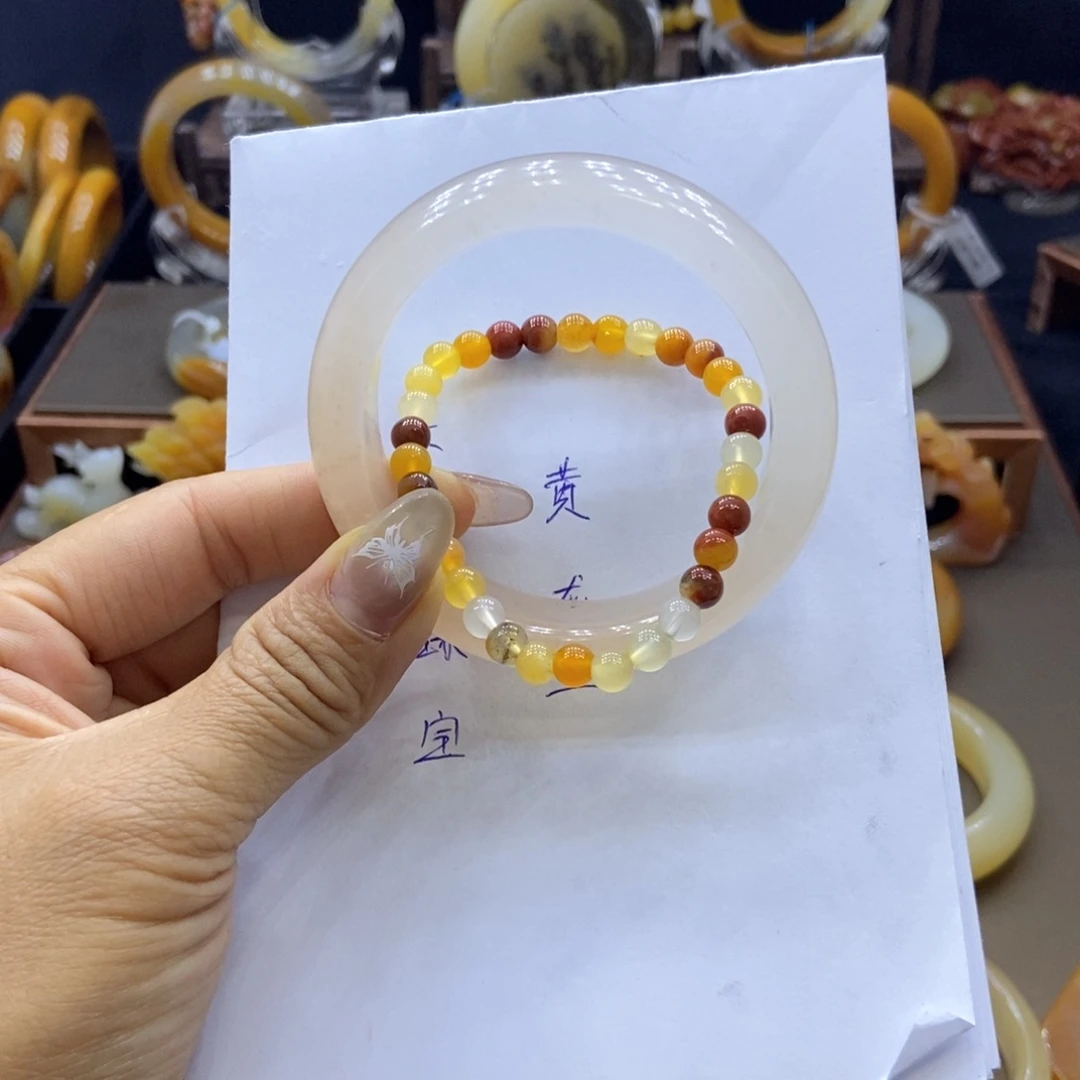 越***好石英质玉（黄龙玉）未镶嵌手镯阳阳