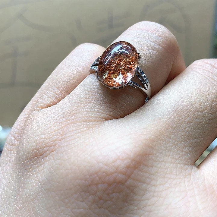 水晶水晶戒指银S925镶嵌