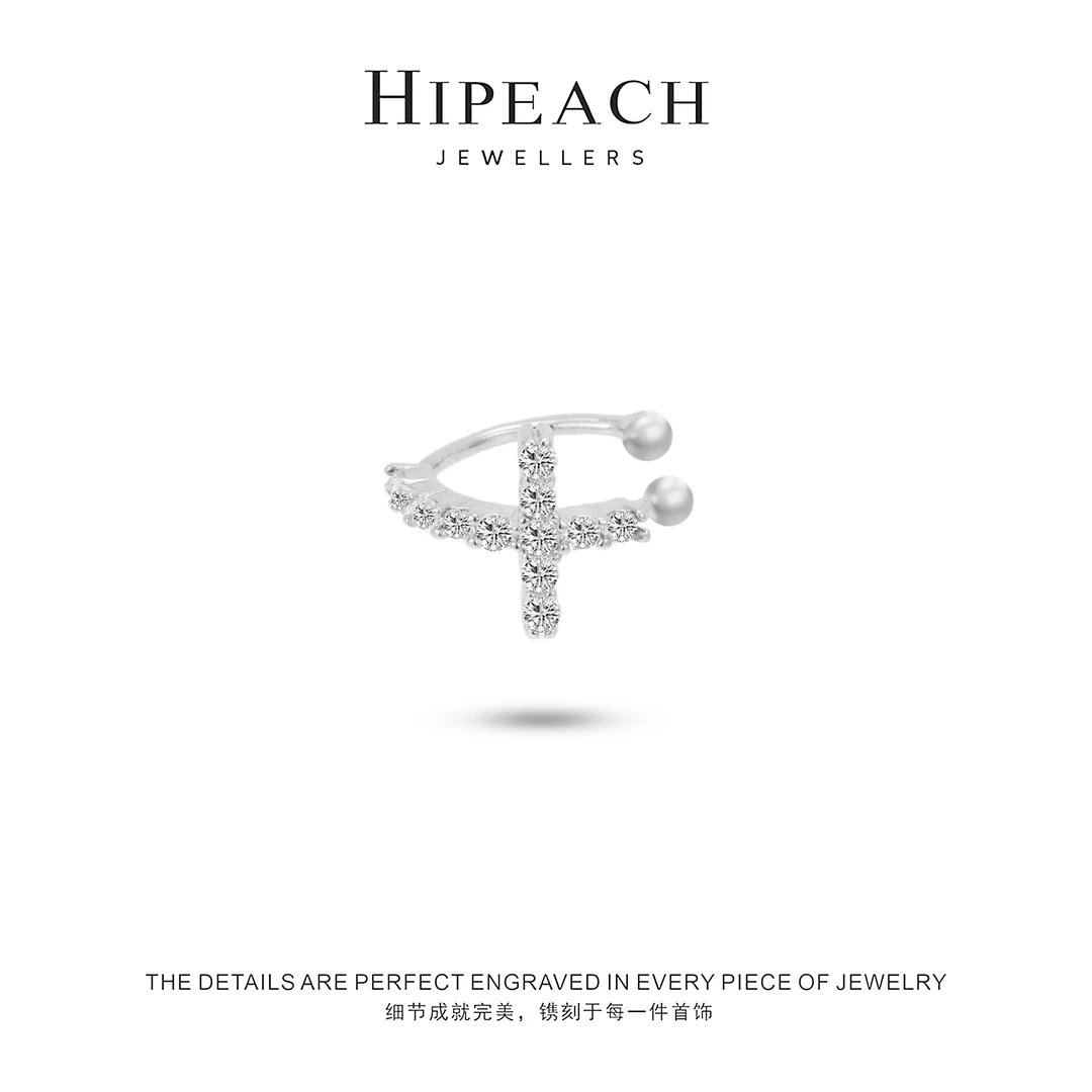 铜合金耳饰 镀K金 璀璨之星十字耳骨夹首饰HTYHS002