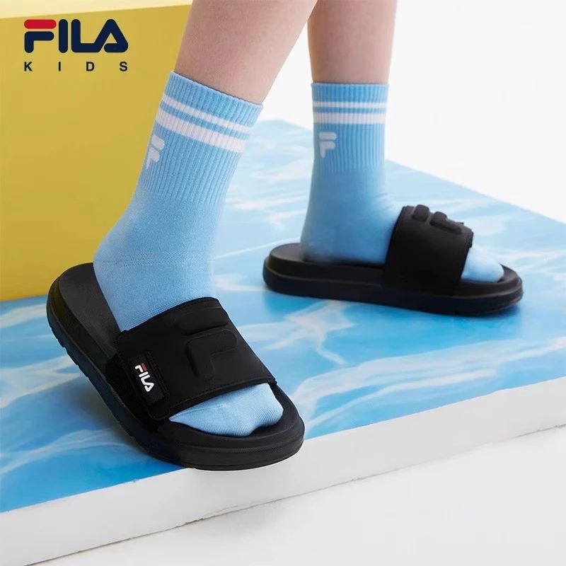 FILA斐乐男女中大童夏季凉鞋软底拖鞋儿童防滑涉水鞋K15B423806