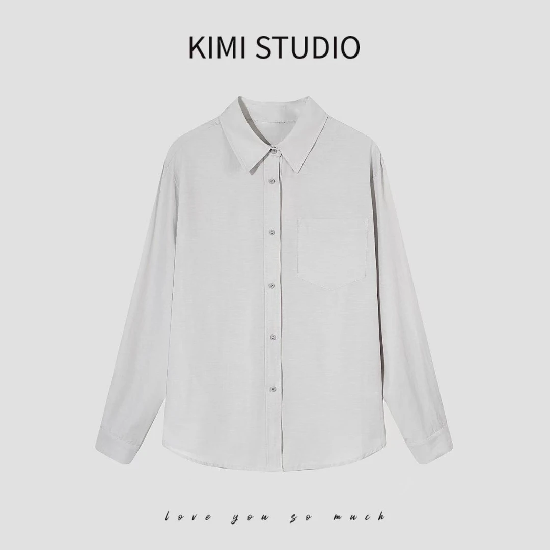 上衣女2025新款时尚百搭长袖衬衣夏季薄棉肌理感防晒衬衫SS251182