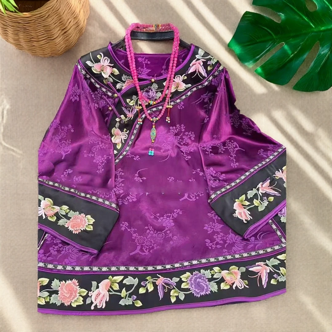 非遗苏绣新中式国风重工刺绣上衣2025新太太服气质简约中长款457