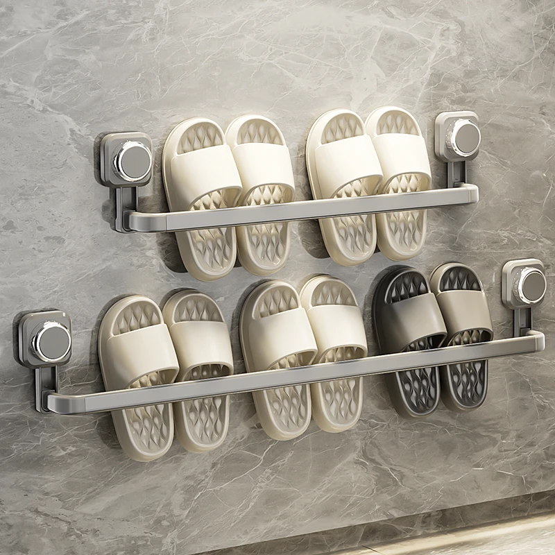 浴室壁挂拖鞋架子卫生间无痕免打孔毛巾架墙面挂鞋厕所鞋子收纳架