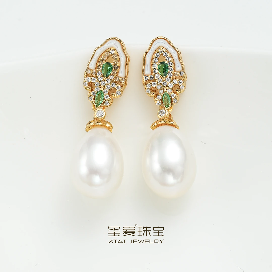 【玺爱门门】 MM-31307 淡水珍珠设计款耳钉 10-11mm 银925