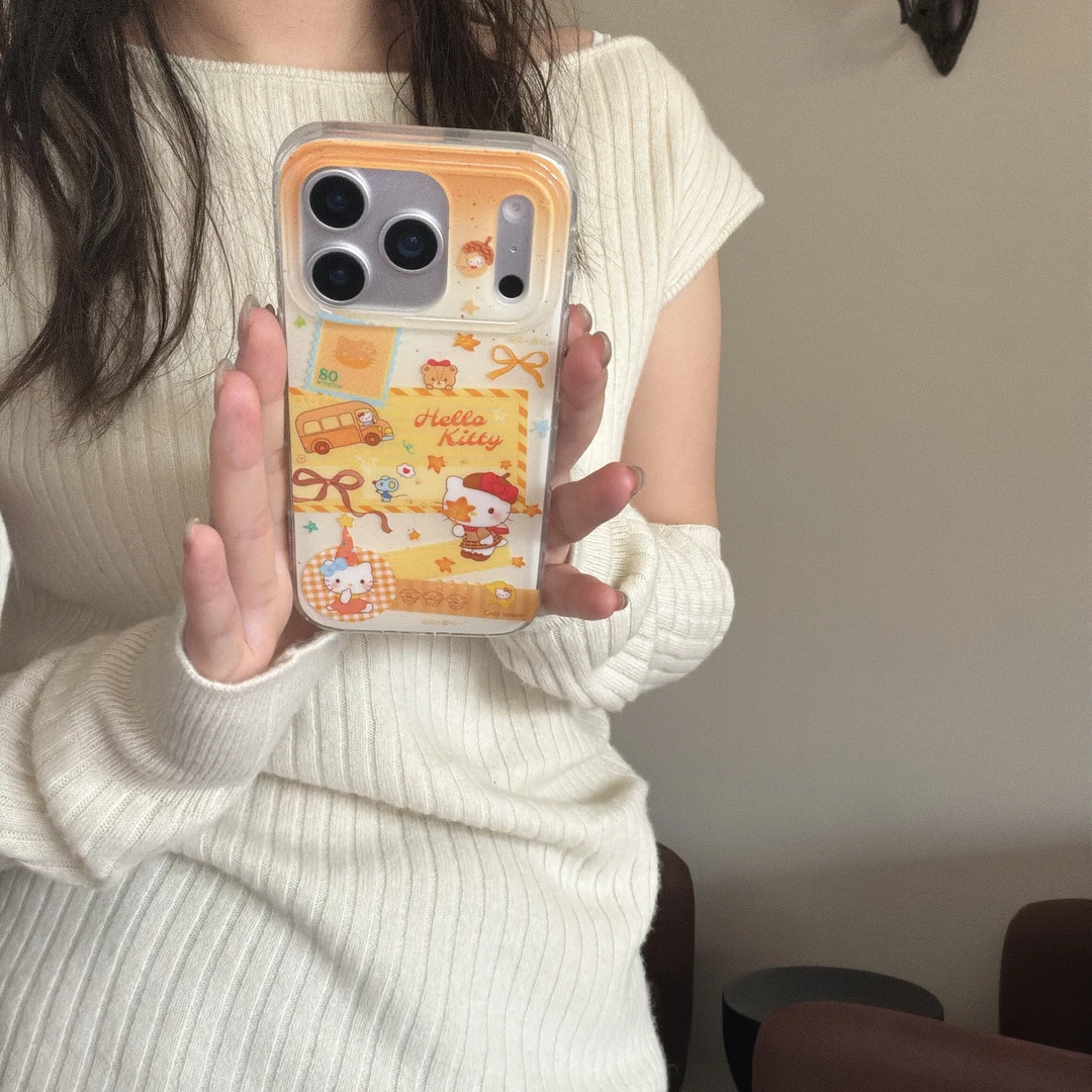 秋日可爱枫叶Kitty手机壳适用iphone17 Pro max苹果16/14手机壳15