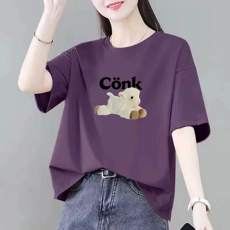 平价女装~清仓捡漏~大码女装宽松休闲百搭遮肉短袖圆领纯棉T恤夏