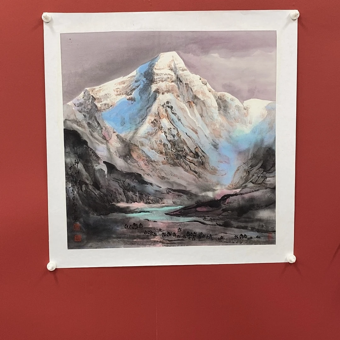 国画粟正华四尺斗方精品佳作