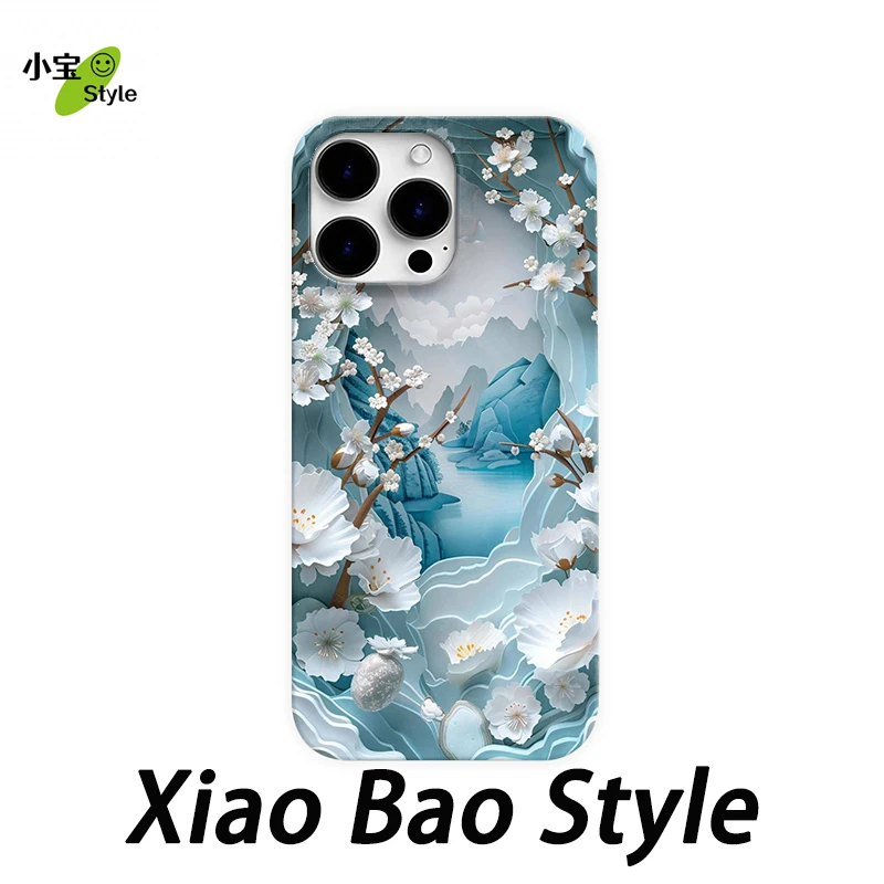 青山梨花适用苹果16promax手机壳iphone15小众14创意13pro/12/11p