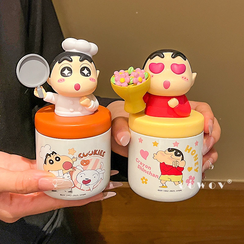 蜡笔小新迷你保温杯女新款2025高颜值情侣可爱水杯子