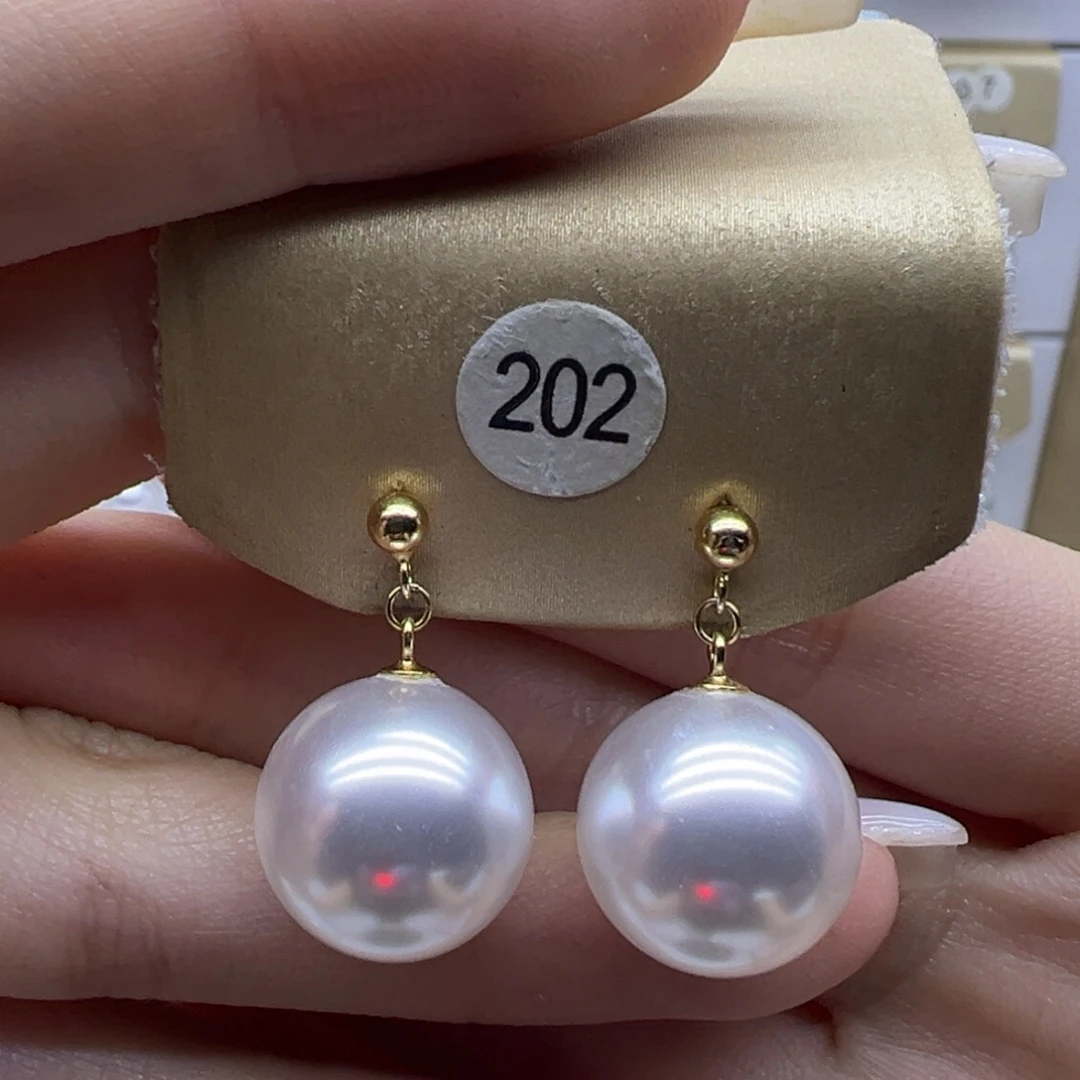 淡水珍珠银S925镶嵌耳饰