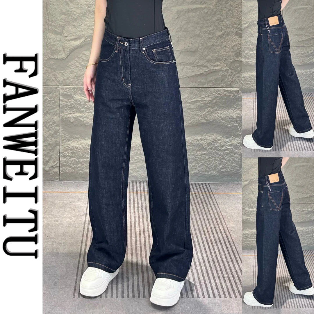 2025秋季新款男士100棉宽松牛仔裤潮流美式复古痞帅弯刀裤TB3313