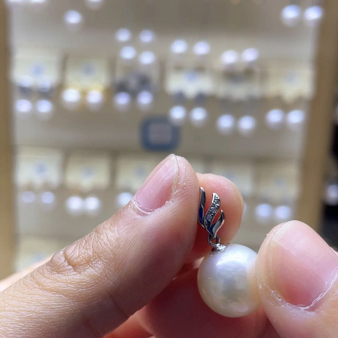 淡水珍珠银S925镶嵌颈饰