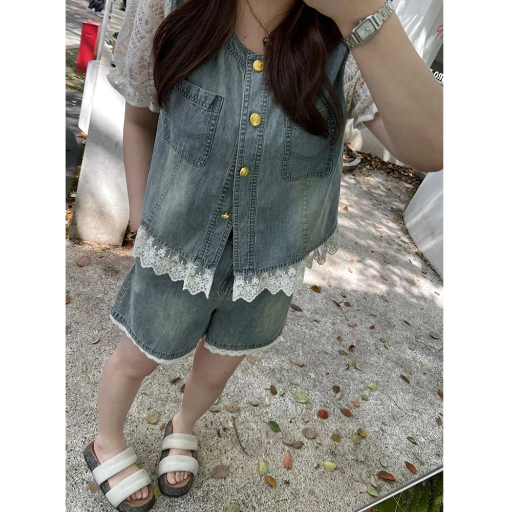 楠序【薄荷夏天】雯雯微胖女装 2025年夏装时尚休闲两件套装YZ36013