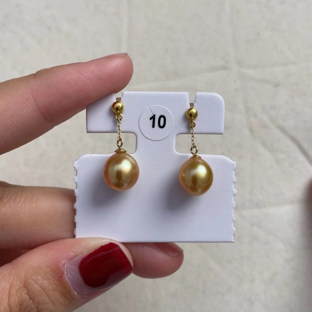 海水珍珠耳饰18K金镶嵌