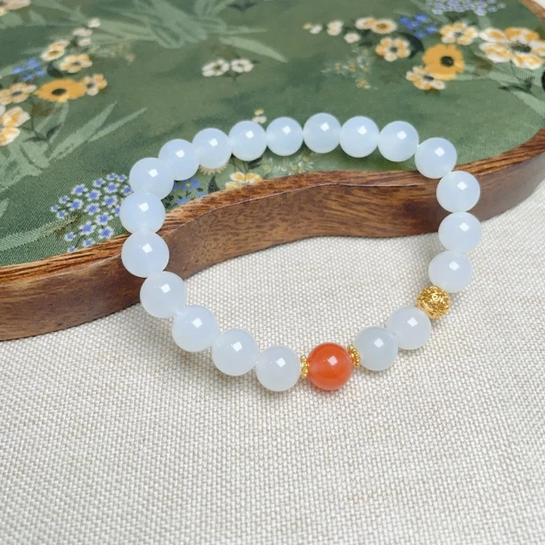 天然和田玉手串原创设计款