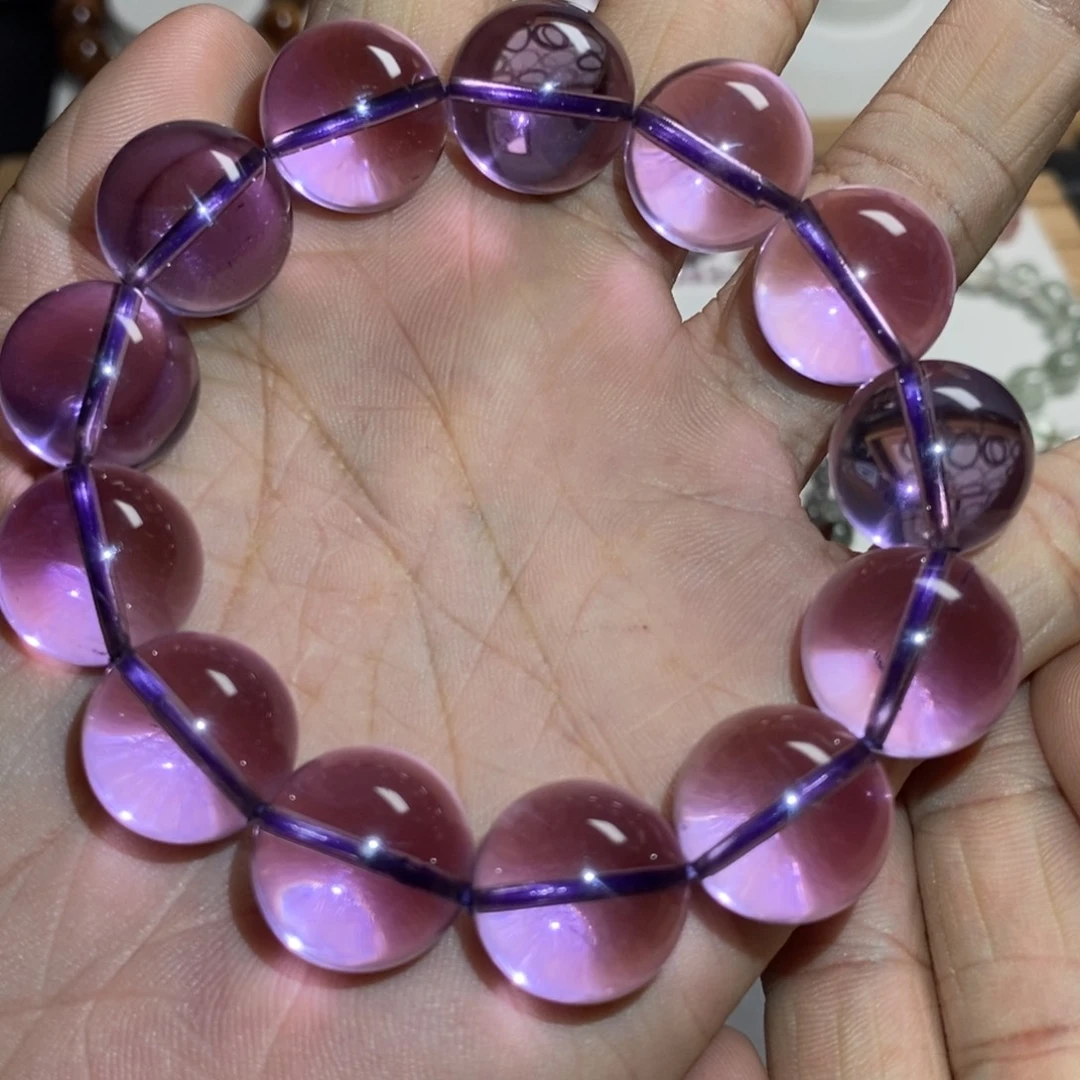 手链未镶嵌水晶高品巴西紫水晶16.8mm