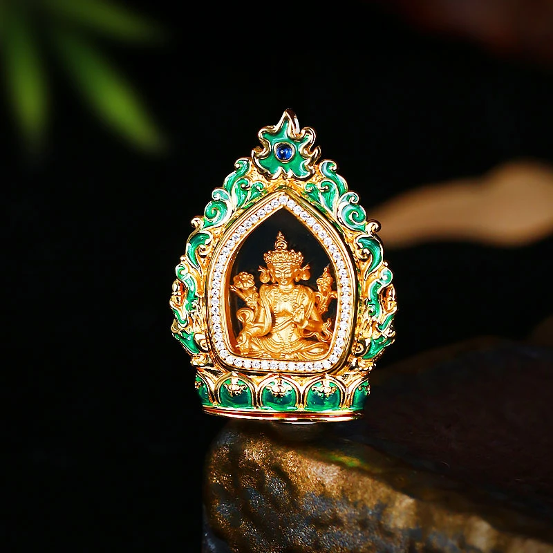 吊坠925银 时尚吊坠绿度母【5710VR】