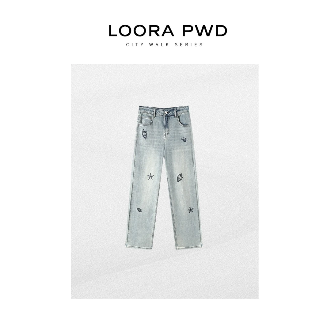 LOORAPWD/罗拉密码【鲲之梦境】【棉】刺绣水洗直筒牛仔25CJAG0104N