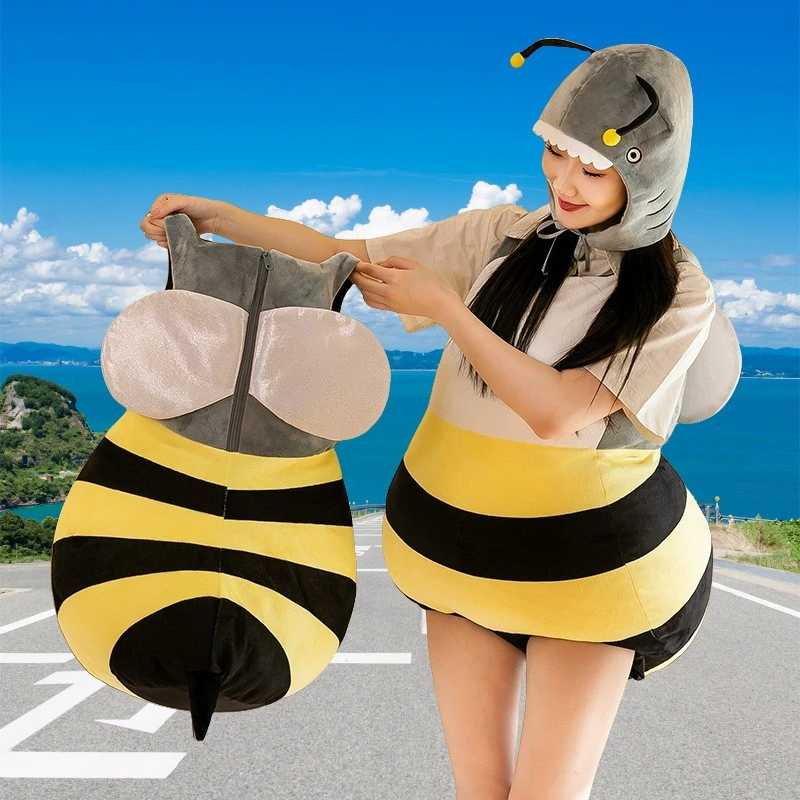 蜜蜂玩偶服装人偶套装蜜蜂衣服儿童成人服装创意毛绒玩具演出服
