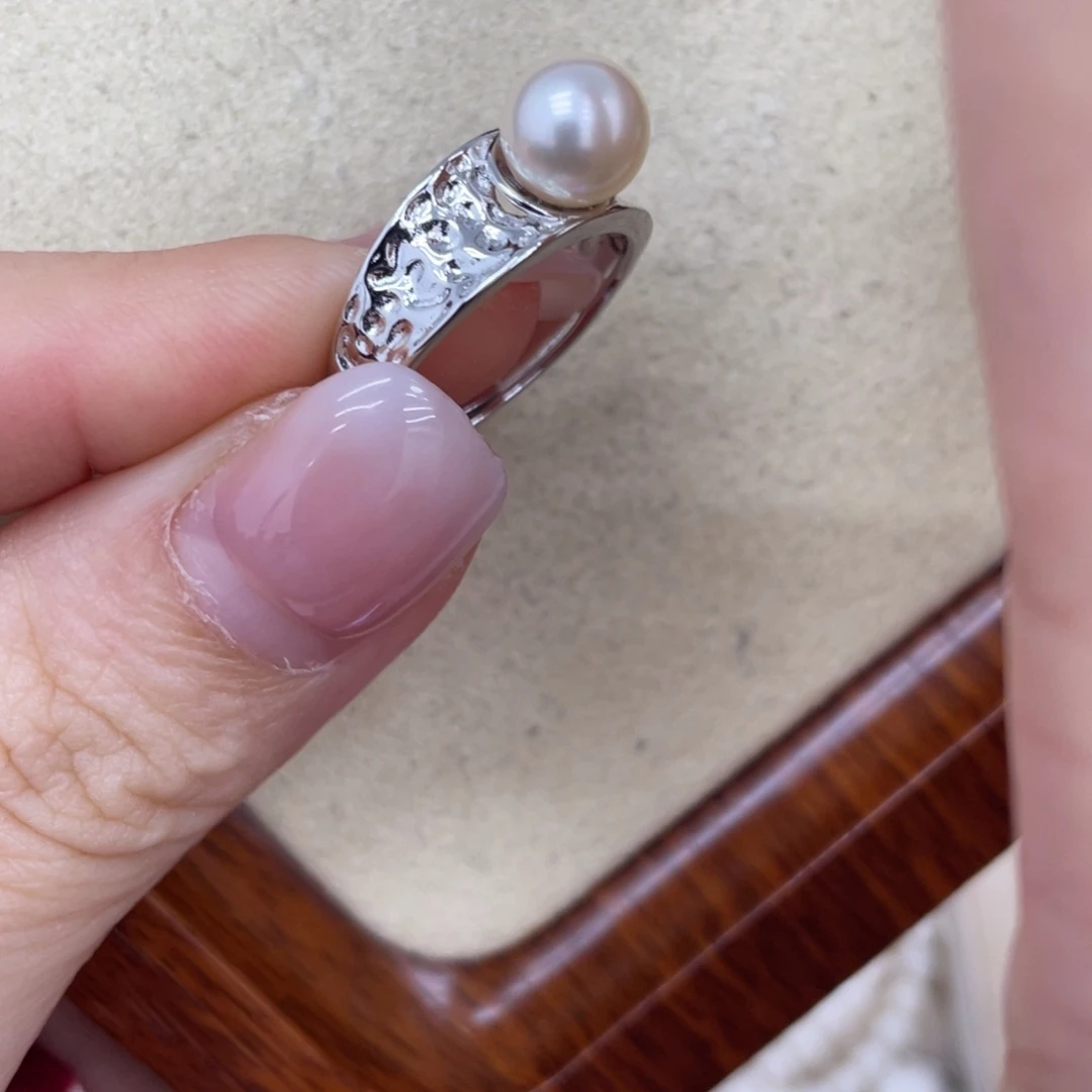 海水珍珠戒指银S925镶嵌
