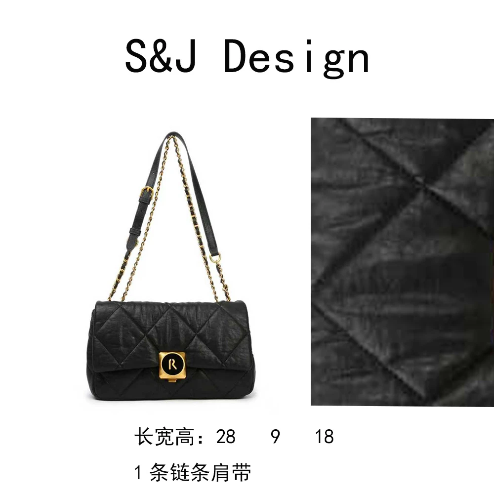 【苏苏】BF-66595-黑色轻奢女士时尚新款单肩包斜挎包