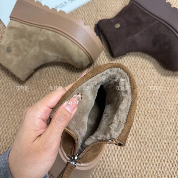 【ZHD】这质感可以的～百搭中跟马丁靴加绒松糕厚底潮流秋冬季靴881