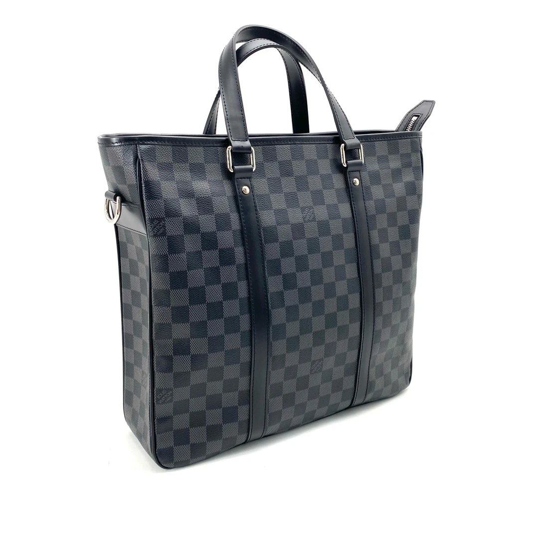 95新 LouisVuitton/路易威登 黑棋盘格小号托特包 尺寸35/33 休闲